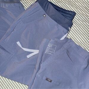 Figs Limited Edition Vapor Blue Space Dye Caterina Top & Zamora Jogger